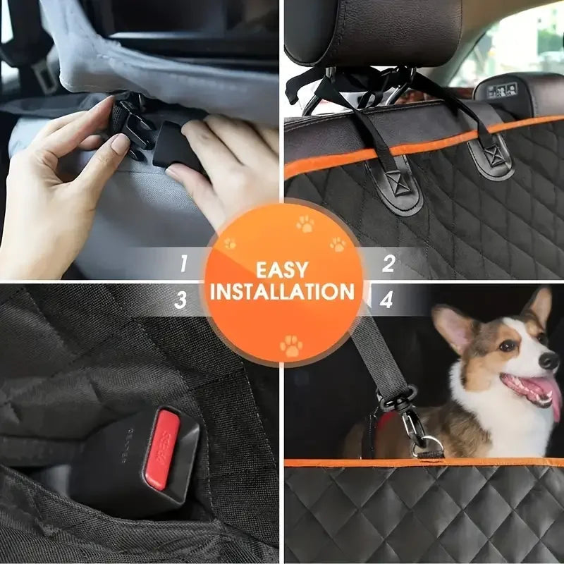 100% Waterproof Dog Car Seat Hammock – Scratch-Proof, Non-Slip Pet Back Seat Cover
