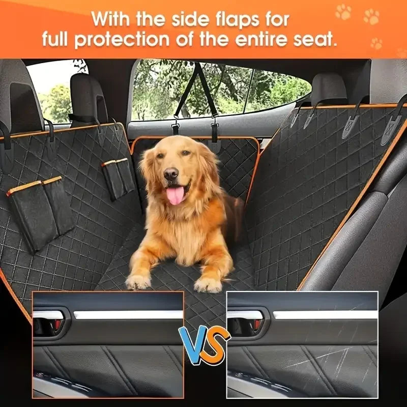 100% Waterproof Dog Car Seat Hammock – Scratch-Proof, Non-Slip Pet Back Seat Cover
