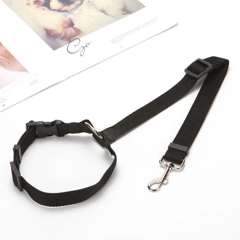 2-in-1 Adjustable Pet Car Seat Belt & Leash – Safety Travel Harness for Dogs & Cats