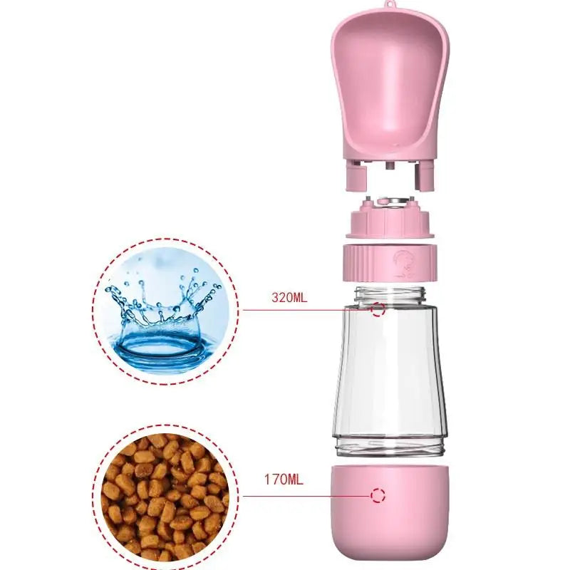 2-in-1 portable Pet Water & Food Bottle