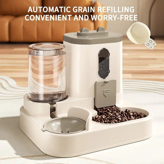 2-in-1 Automatic Cat Food & Water Dispenser – Gravity Feeder for Cats & Small Dogs