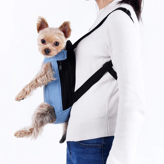 Denim Dog & Cat Carrier Backpack – For Travel, Hiking, & Daily Use