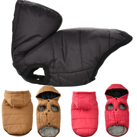 Hooded Winter Jacket for Dogs & Cats – Soft Fleece Vest for Cold Weather