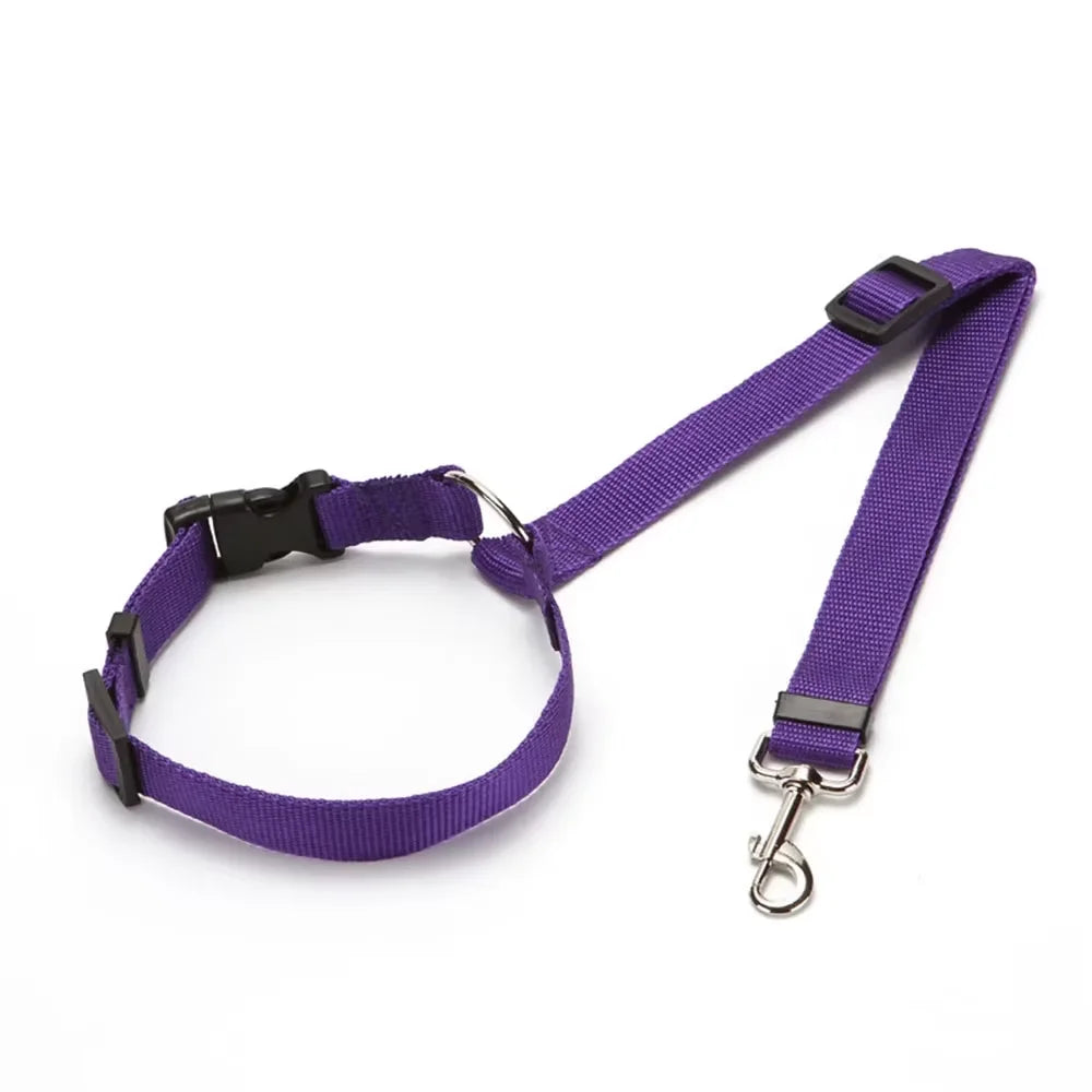 2-in-1 Adjustable Pet Car Seat Belt & Leash – Safety Travel Harness for Dogs & Cats