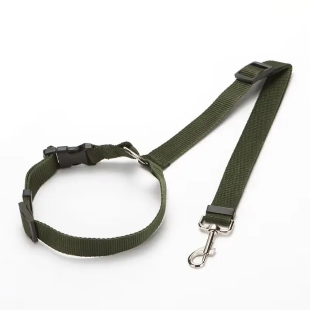 2-in-1 Adjustable Pet Car Seat Belt & Leash – Safety Travel Harness for Dogs & Cats
