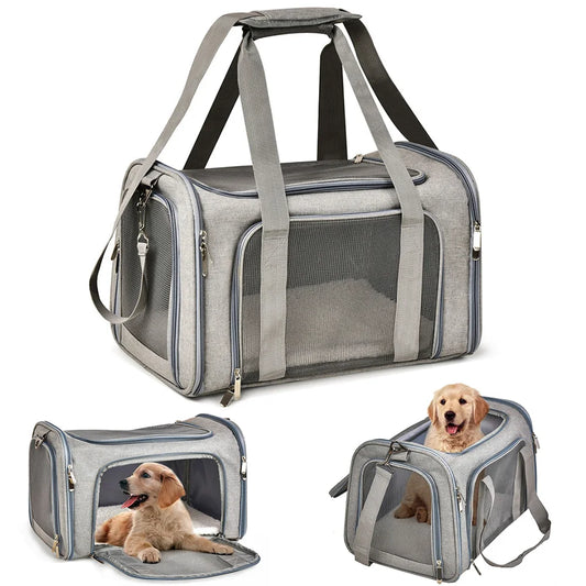 Airline-Approved Pet Travel Carrier – Soft-Sided Dog & Cat Bag with Backpack Straps